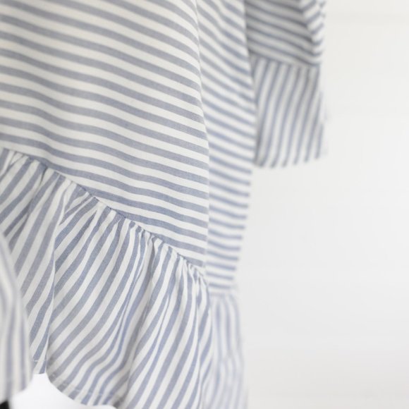 Womens blue and white striped blouse - Picture 2 of 7